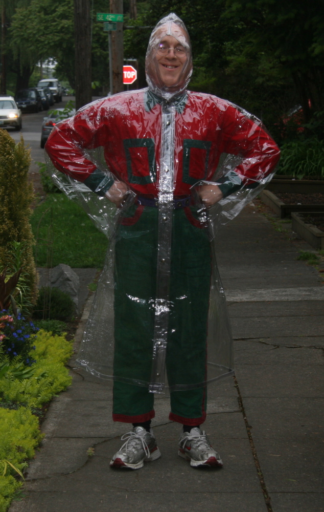 Transparent Plastic Raincoat With Hood